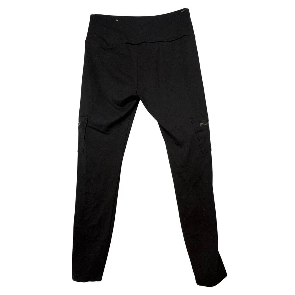 Justice Active Girls 8 Black Cargo Leggings Zipper Pockets Stretch Pants